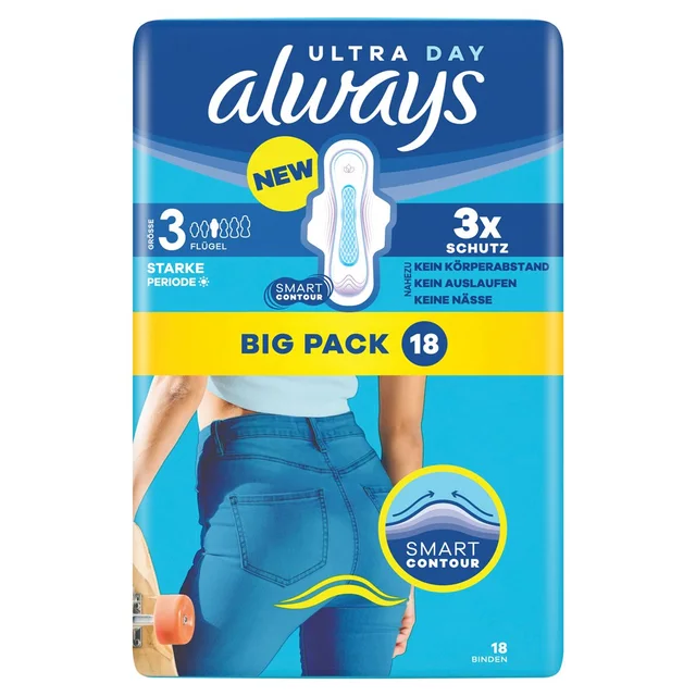 ALWAYS Ultra Binde Grösse 3 Long Plus Flügel BigPack 18 Stück