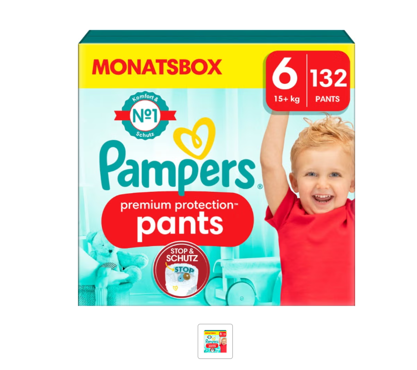 Pampers Prem Prot Pa Gr6 15+kg Ex La Monat 132 Stück