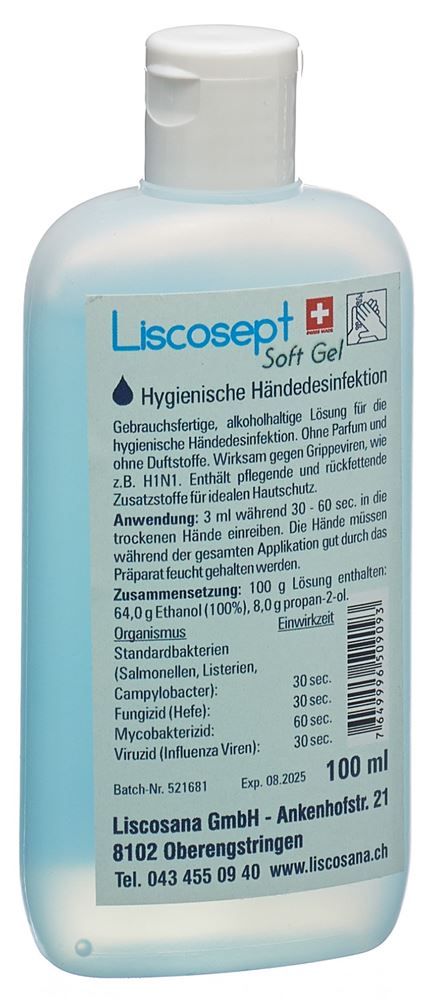 LISCOSEPT Soft Gel Händedesinfekt Klappverschluss 100ml