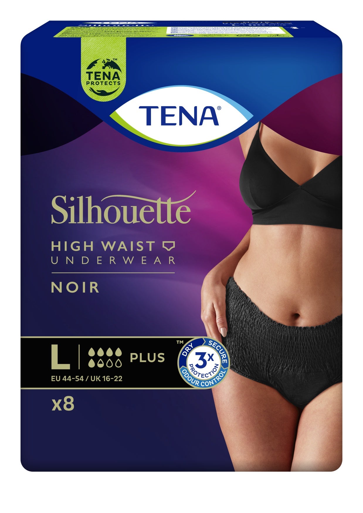 TENA Silhouette Plus L schwarz 8 Stück