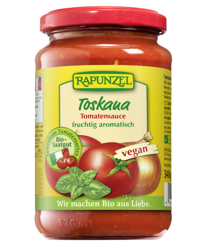 Rapunzel Tomatensauce Toskana Glas 340g Rapunzel Tomatensauce Toskana Glas 340g