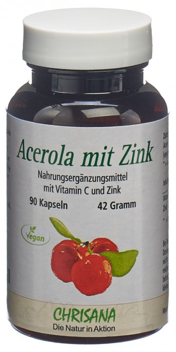 Chrisana Acerola Vitamin C Kapseln mit Zink 90 Stück