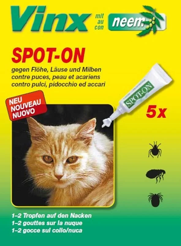 VINX Bio Spot On Tropfen mit Neem Katze 5 x 1 m VINX Bio Spot On Tropfen mit Neem Katze 5 x 1 m