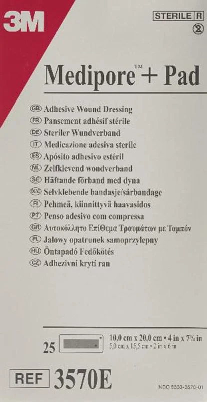 3M MEDIPOR+PAD 10x20cm Wundk 5x15.5cm 25 3M MEDIPOR+PAD 10x20cm Wundk 5x15.5cm 25