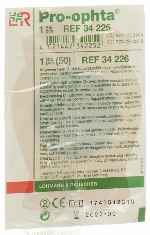 Pro Ophta Augenverband lichtdicht hautfarbig Pro Ophta Augenverband lichtdicht hautfarbig