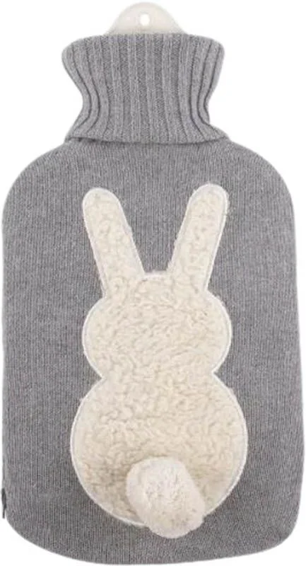 SÖNGER Wärmflasche Naturkaut Strickbez 2l Hase