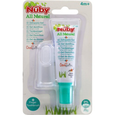 Nuby All Naturals Fingerzahnbürste und Zahncreme 20g Nuby All Naturals Fingerzahnbürste und Zahncreme 20g