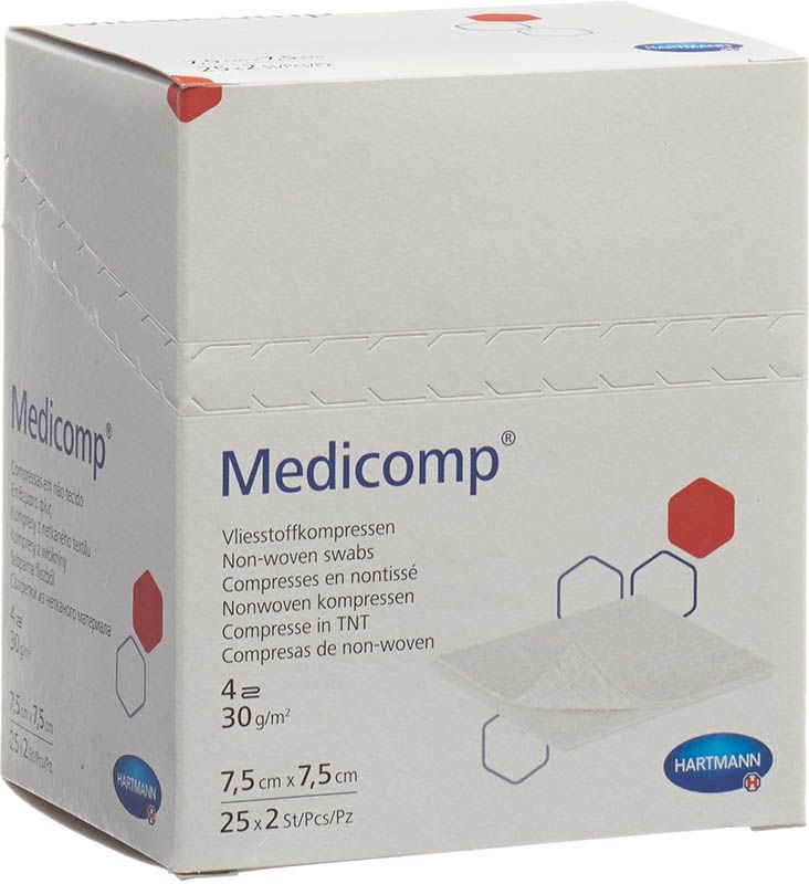 Medicomp Bl 4 fach S30 7.5x7.5cm steril 25 x 2 Stück
