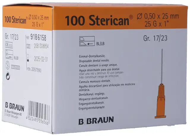 Sterican Nadel Dental 25G 0.5 x 25 mm orange 100 Stück