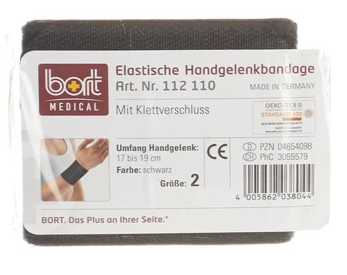 BORT Handgelenkbandage Velcro 8cm Gr2 -19cm schwa BORT Handgelenkbandage Velcro 8cm Gr2 -19cm schwa