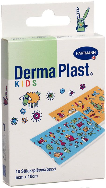 DermaPlast Kids Schnellverband 6x10cm Plastik 10 Stück DermaPlast Kids Schnellverband 6x10cm Plastik 10 Stück