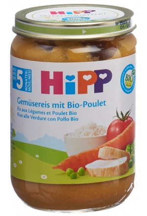 HiPP Gemüsereis mit Bio-Poulet Glas 190g