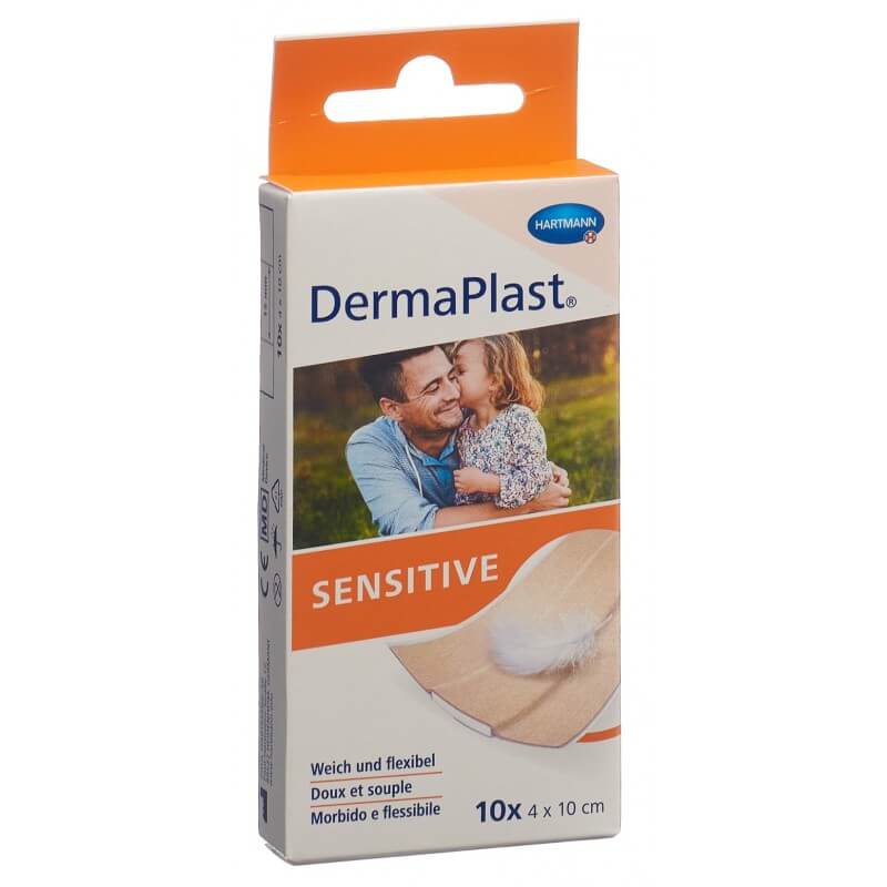 Dermaplast Sensitive Schnellverband 4x10cm hautfarbig 10 Stück Dermaplast Sensitive Schnellverband 4x10cm hautfarbig 10 Stück