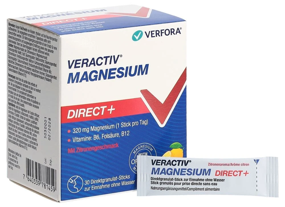 VERACTIV Magnesium Direct+ Zitrone Sticks 30 Stück ...