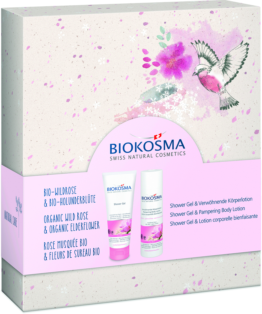 BIOKOSMA Geschenkset 2022 Wildrose Holunderblüte 2x200ml
