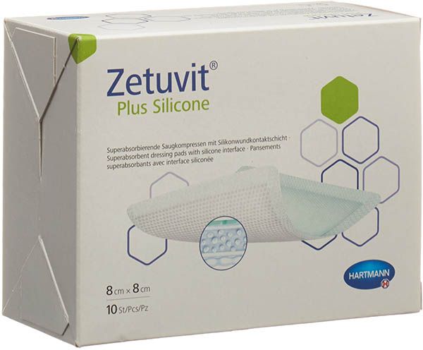 Zetuvit Plus Silicone 8x8cm 10 Stück