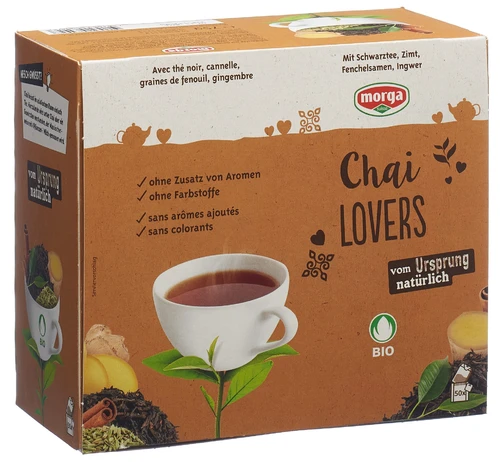 Morga Chai Lovers Tee mit Honig Bio Knospe Beutel 50 Stück