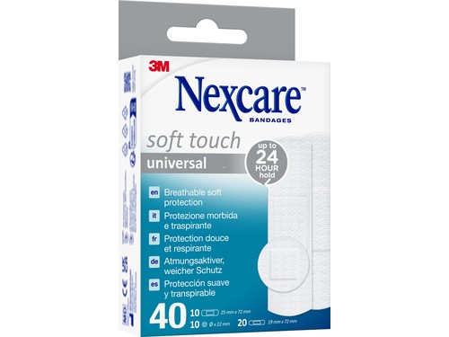 3M Nexcare Soft Touch universal Pflaster 3 Grössen gemischt 40 Stück 3M Nexcare Soft Touch universal Pflaster 3 Grössen gemischt 40 Stück