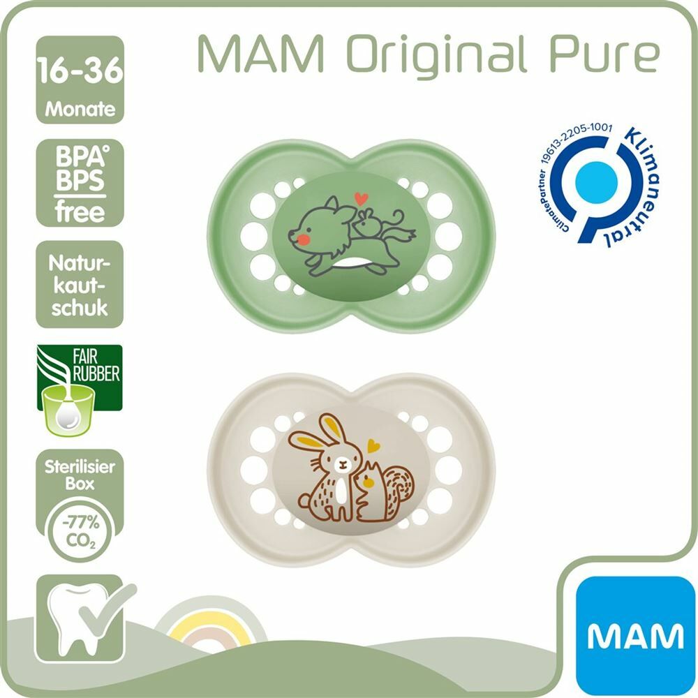 MAM Original Nuggi Pure Kautschuk 16-36 Monate 2 Stück MAM Original Nuggi Pure Kautschuk 16-36 Monate 2 Stück