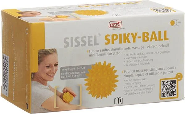 SISSEL Spiky-Ball 8cm gelb 2 Stück