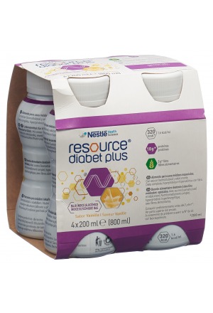 Resource Diabet Plus Vanille 4 x 200ml Resource Diabet Plus Vanille 4 x 200ml