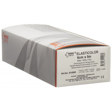 WERO SWISS Elasticolor Elastische Binde 5mx6cm blau 10 Stück