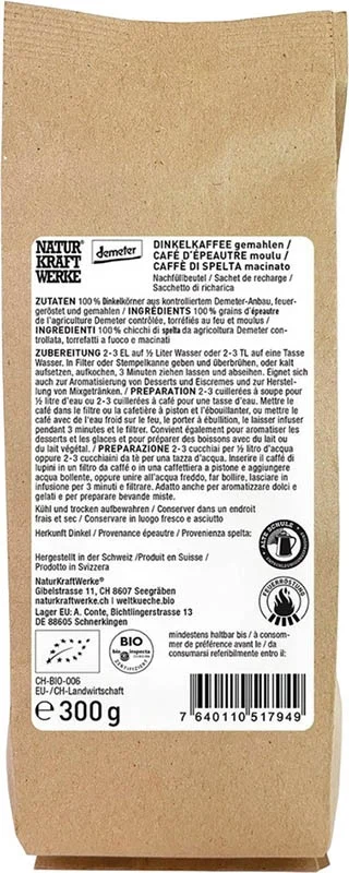 NaturKraftWerke Dinkelkaffee Demeter Beutel 300g