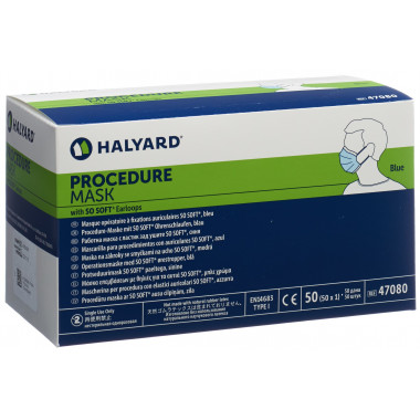 Halyard Maske Pflegepersonal blau Typ I 50 Stück