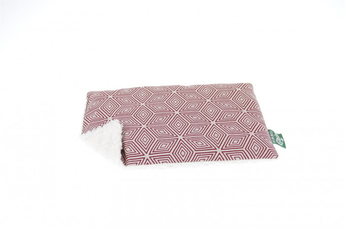 Himmelgrün Kirschkernkissen 30x20cm Raute rot