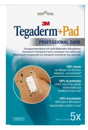 3M Tegaderm+Pad 9x15cm Wundkissen 4.5x10cm 5 Stück 3M Tegaderm+Pad 9x15cm Wundkissen 4.5x10cm 5 Stück