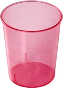 Wiegand Medibecher 25ml rot waschbar 47 Stück