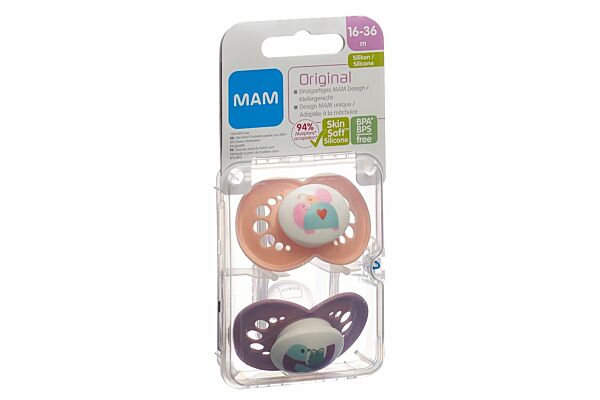 MAM Original Nuggi Silikon 16-36 Monate Girl 2 Stück