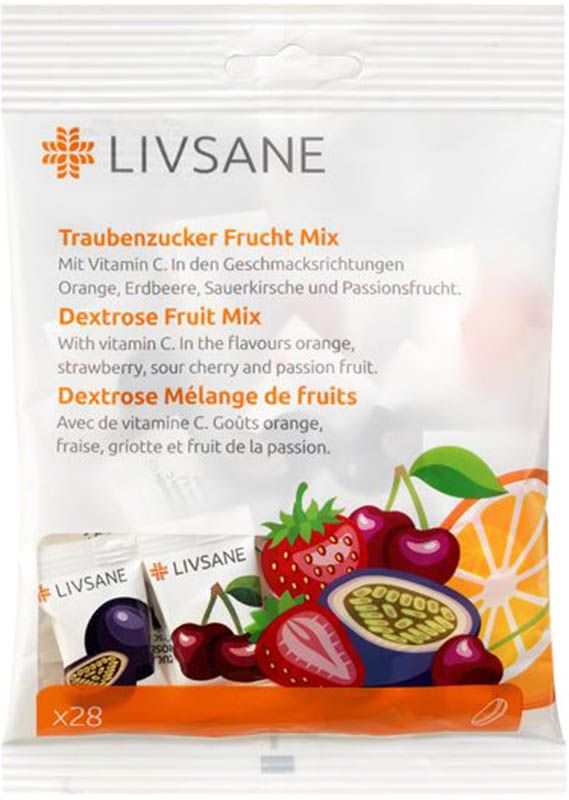 Livsane Traubenzucker Frucht Mix Btl 28 Stück Livsane Traubenzucker Frucht Mix Btl 28 Stück