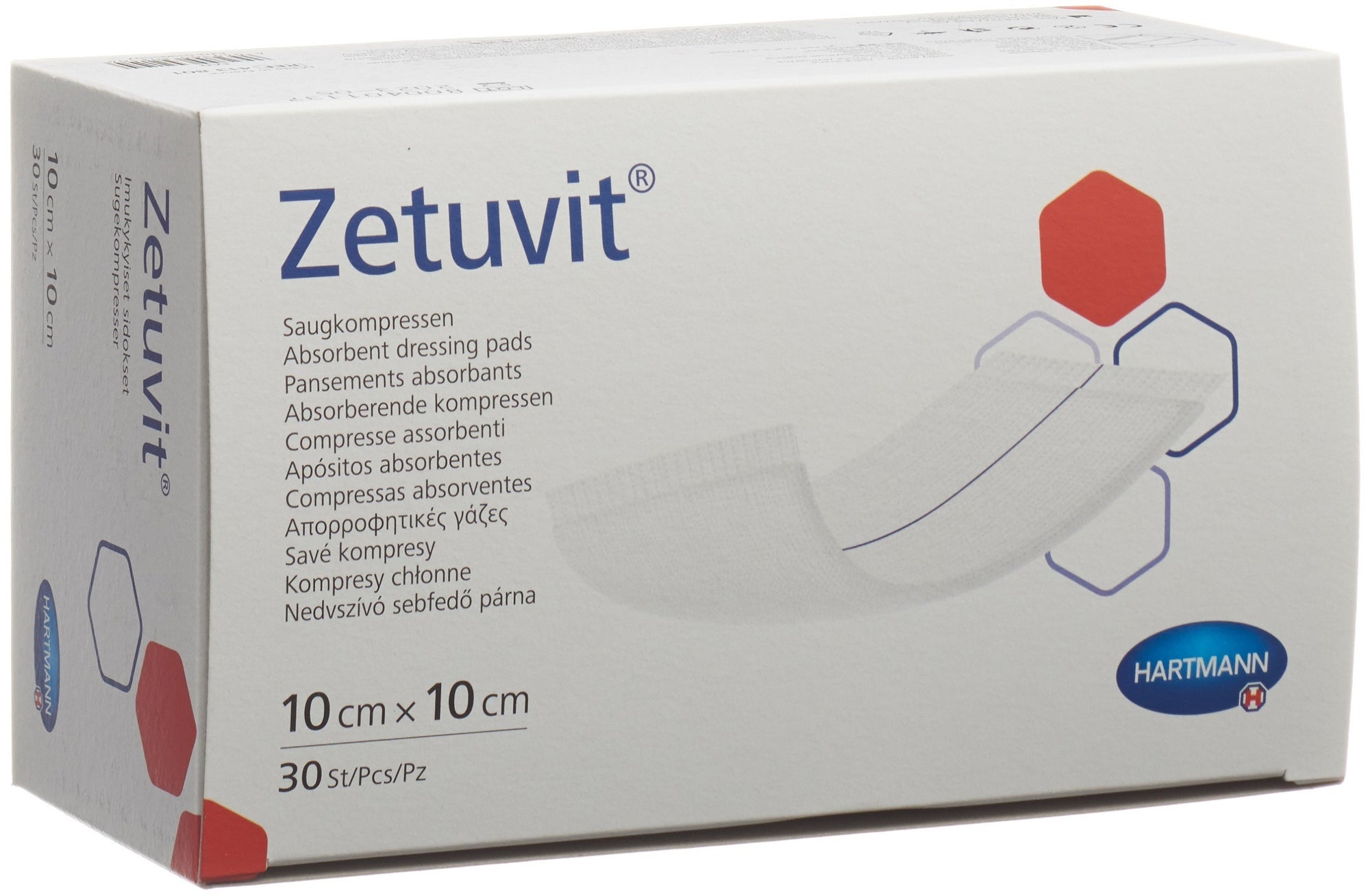 Zetuvit Absorptionsverband 10x10cm 30 Stück