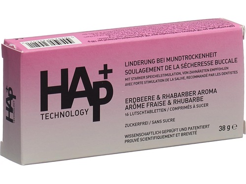 HAp+ Lutschtabl Erdbeer & Rhabarber Aroma 16 Stück HAp+ Lutschtabl Erdbeer & Rhabarber Aroma 16 Stück
