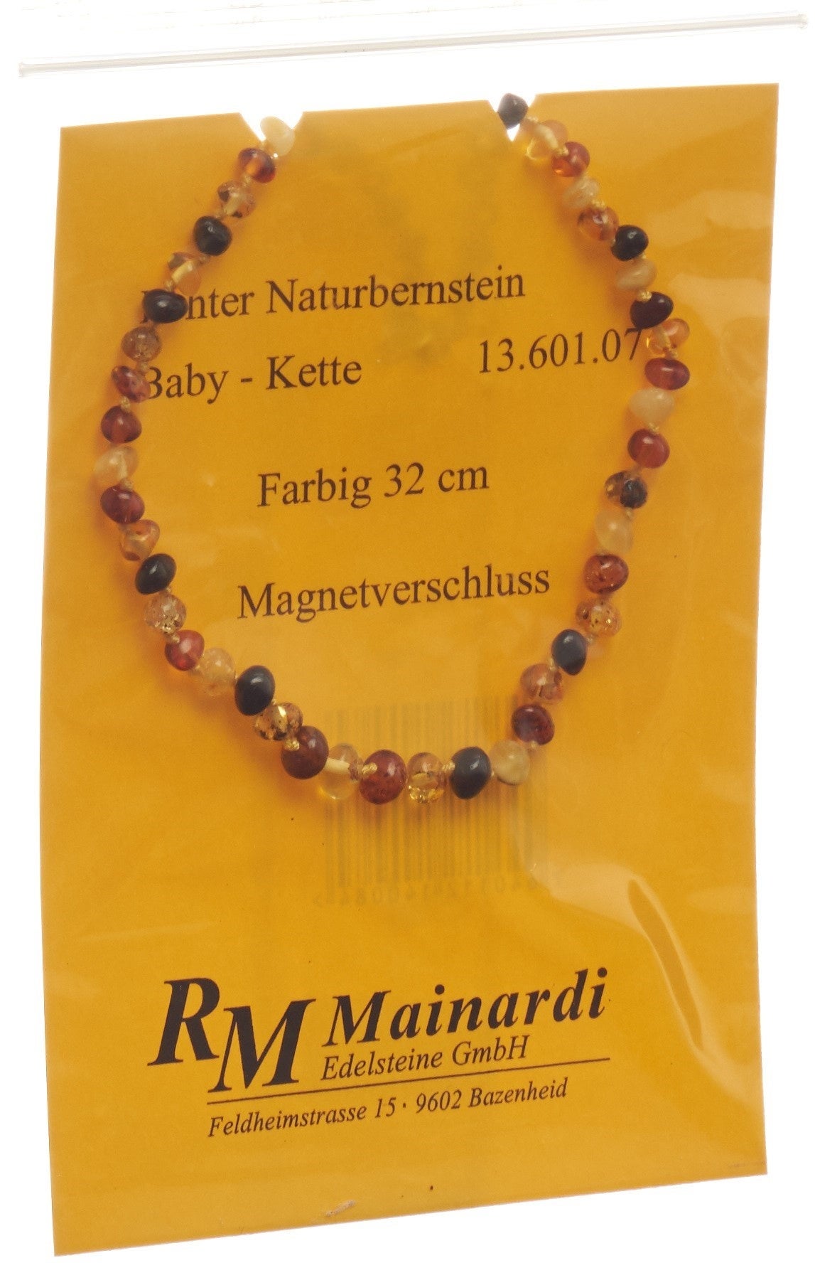 MAINARDI Natur Bernstein 32cm farbig Magnetverschluss