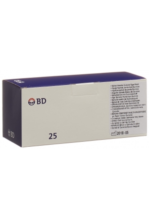 BD YALE SPINAL Nadeln 22G 0.7x90mm schwarz 25 Stück