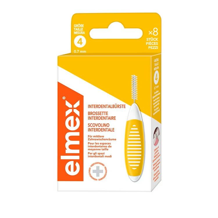 ELMEX Interdentalbürsten 0.7mm gelb 8 Stück ELMEX Interdentalbürsten 0.7mm gelb 8 Stück