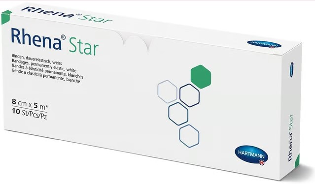 Rhena Star Elast Binde 8cmx5m weiss offen 10 Stück Rhena Star Elast Binde 8cmx5m weiss offen 10 Stück