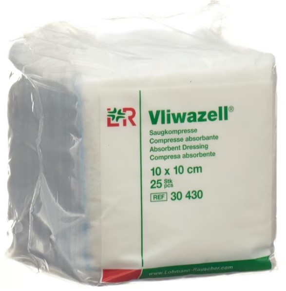 VLIWAZELL Saugkompresse 10x10cm 25 Stück