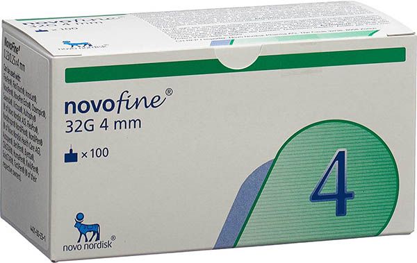 Novofine Injektionsnadeln 32G 4mm 100 Stück Novofine Injektionsnadeln 32G 4mm 100 Stück