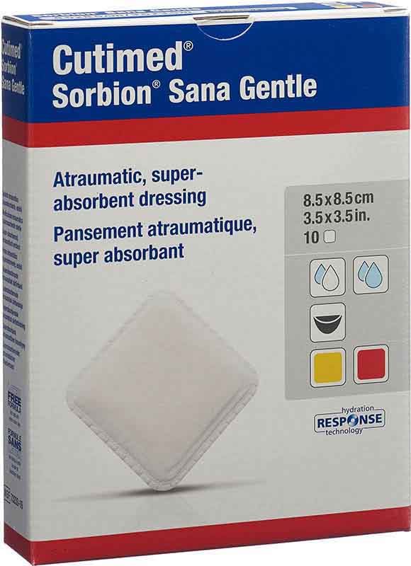 CUTIMED Sorbion Sana Gentle 8.5x8.5cm 10 Stück
