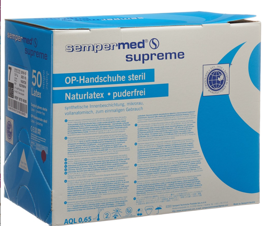 Sempermed Supreme OP Handschuhe 8.5 steril 50 Paar