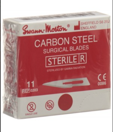 SWANN-MORTON Skalpellkling Fig.11 steril 100 Stück