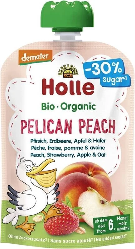 HOLLE Pelican Pea Power Pfirsich Erdbeere Apfel Hafer 100g