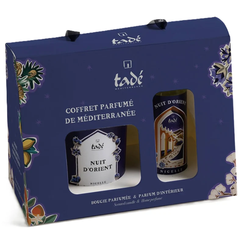 Tadé Geschenkset Nuit d'Orient Kerzen + Spray Schwarzkümmel