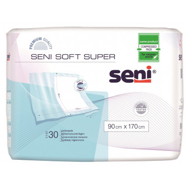 Seni Soft Super Einmal-Bettschutz mit Flügeln 90x170cm 4 Tropfen 30 Stück