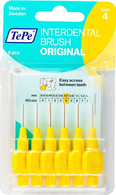 TePe Interdental Brush 0.7mm gelb 6 Stück