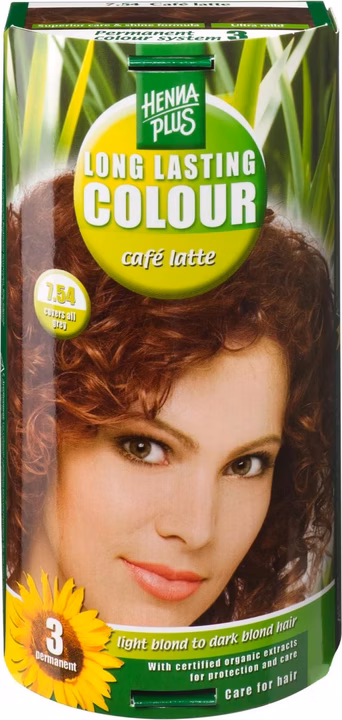 HENNA Plus Long Lasting Colour Café Latte 7.54