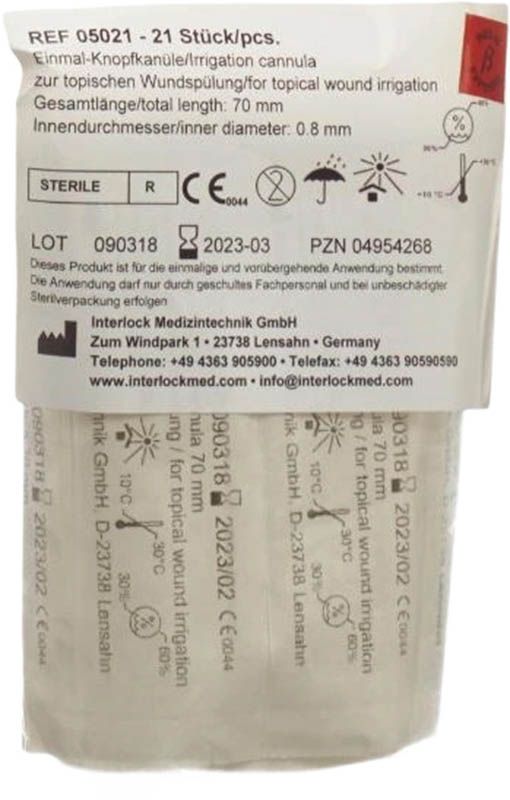 KEY SURGICAL Einmalknopfka 0.8x70mm ger 21 Stück